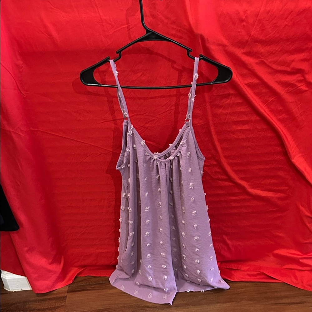Purple Sleeveless Dress with Floral Details